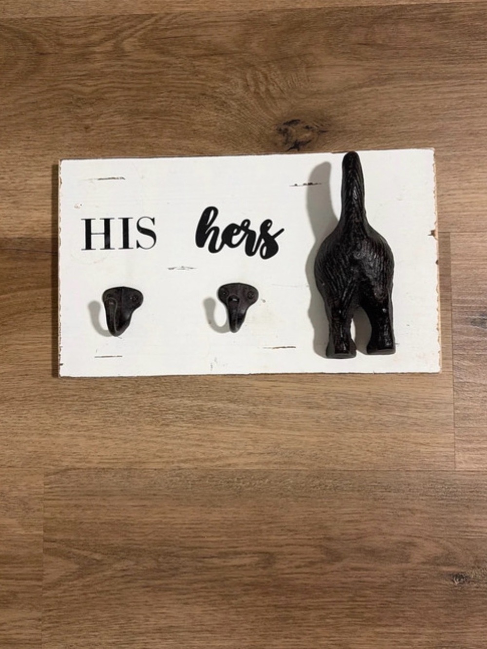 His & Hers Black and White Dog Tail Wall Hook